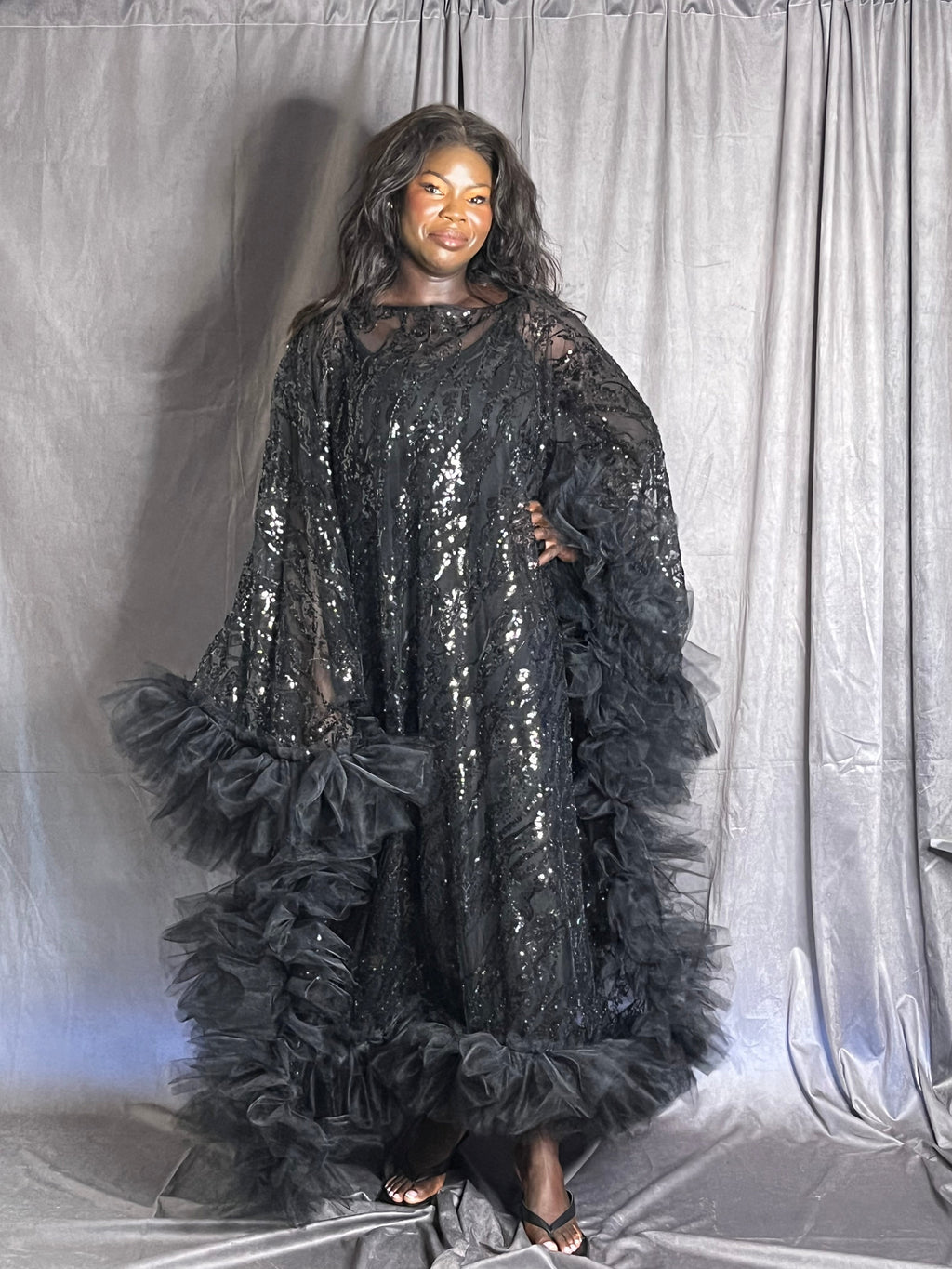 Beaded Tulle Overlay