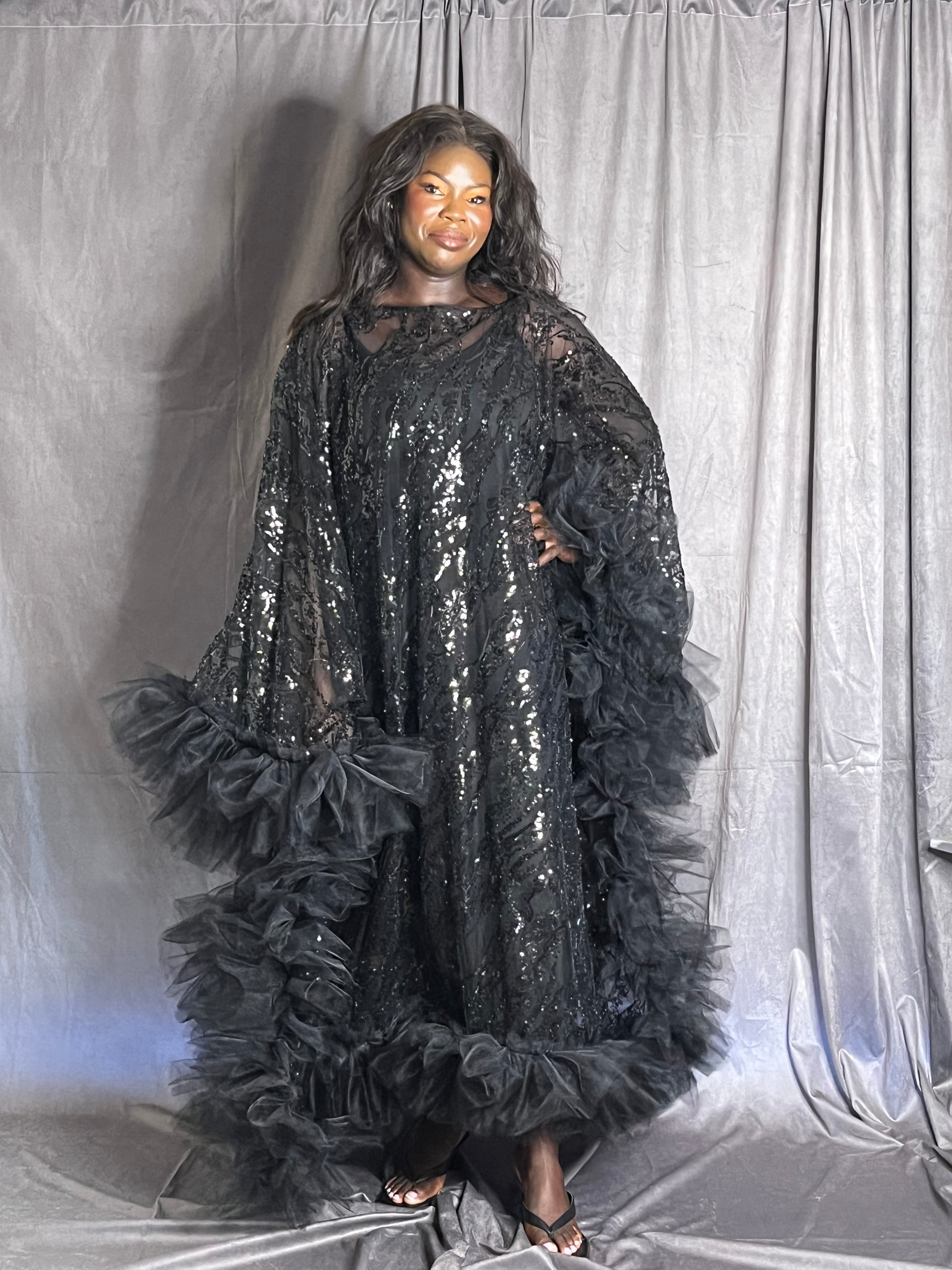 Beaded Tulle Overlay