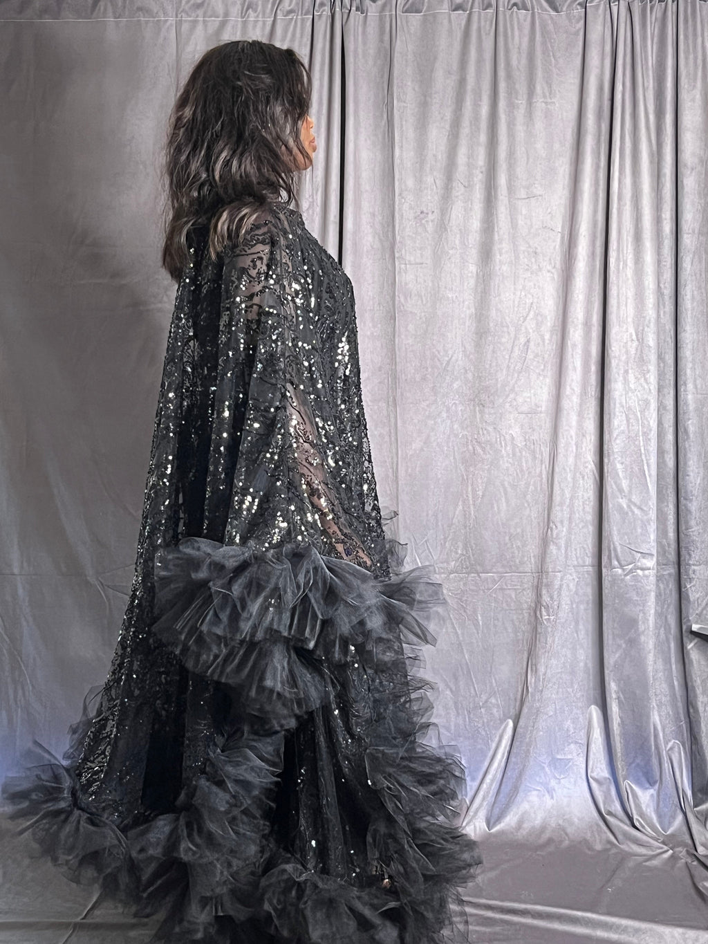 Beaded Tulle Overlay