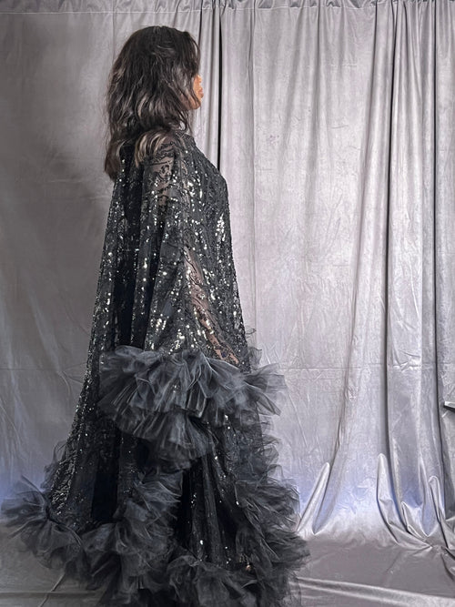 Beaded Tulle Overlay