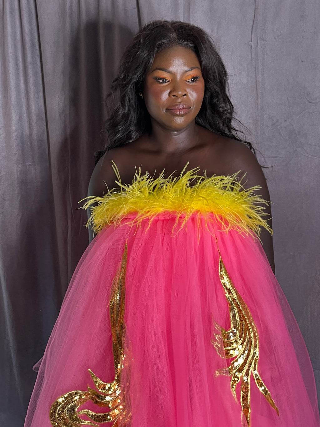 Feathers and Frou Frou Dress