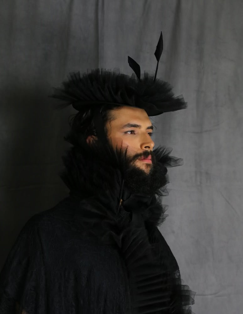 Arrowhead and Tulle Boater Hat