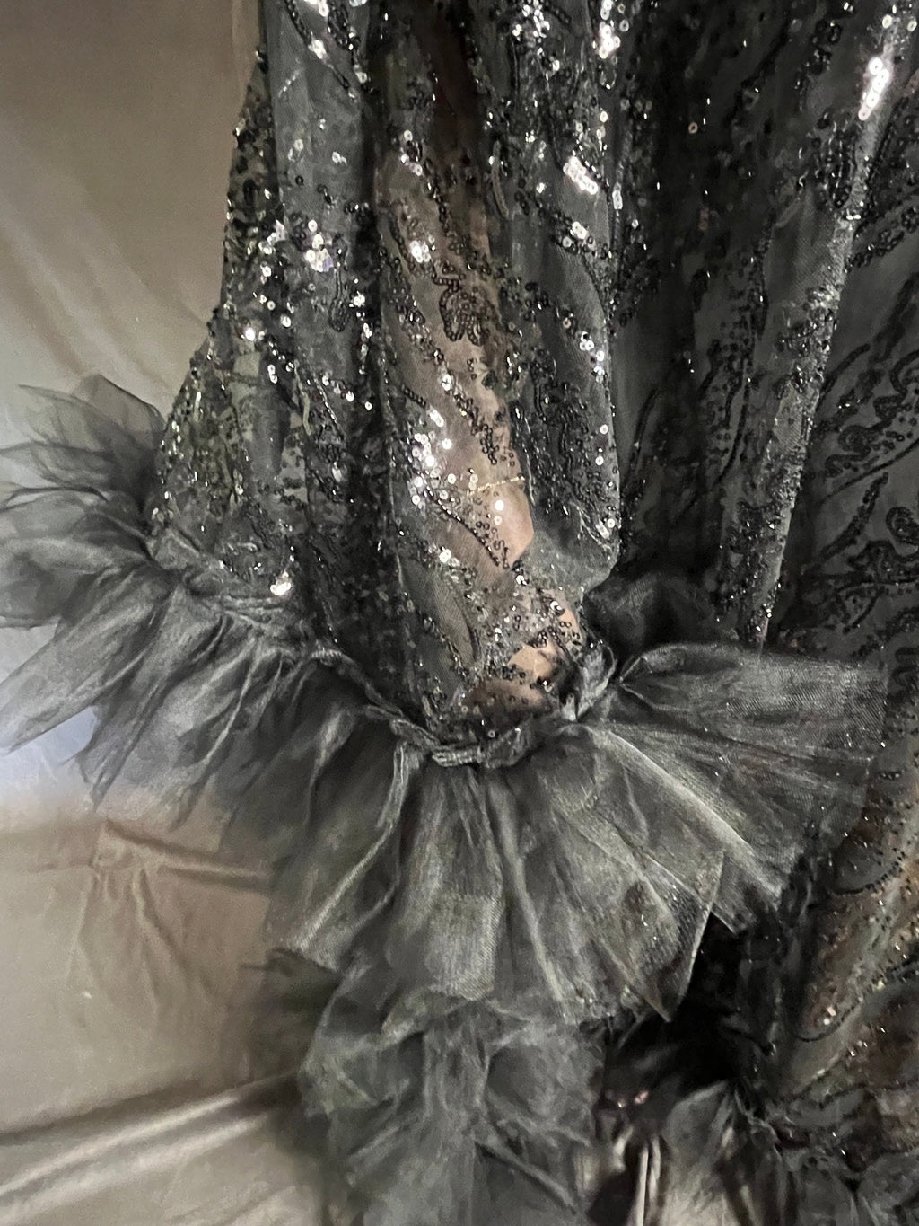Beaded Tulle Overlay