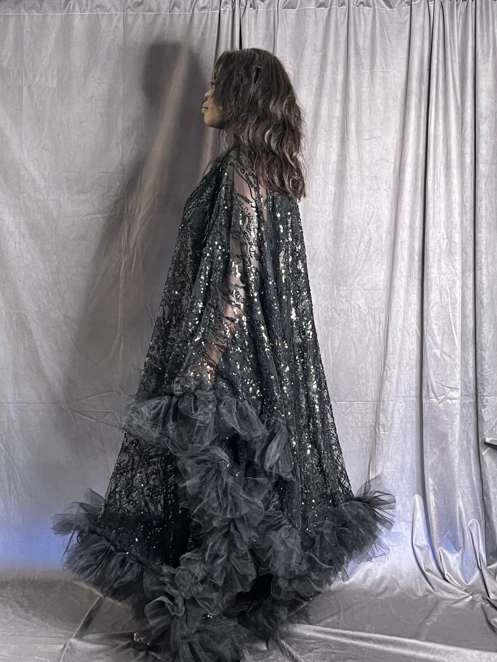 Beaded Tulle Overlay