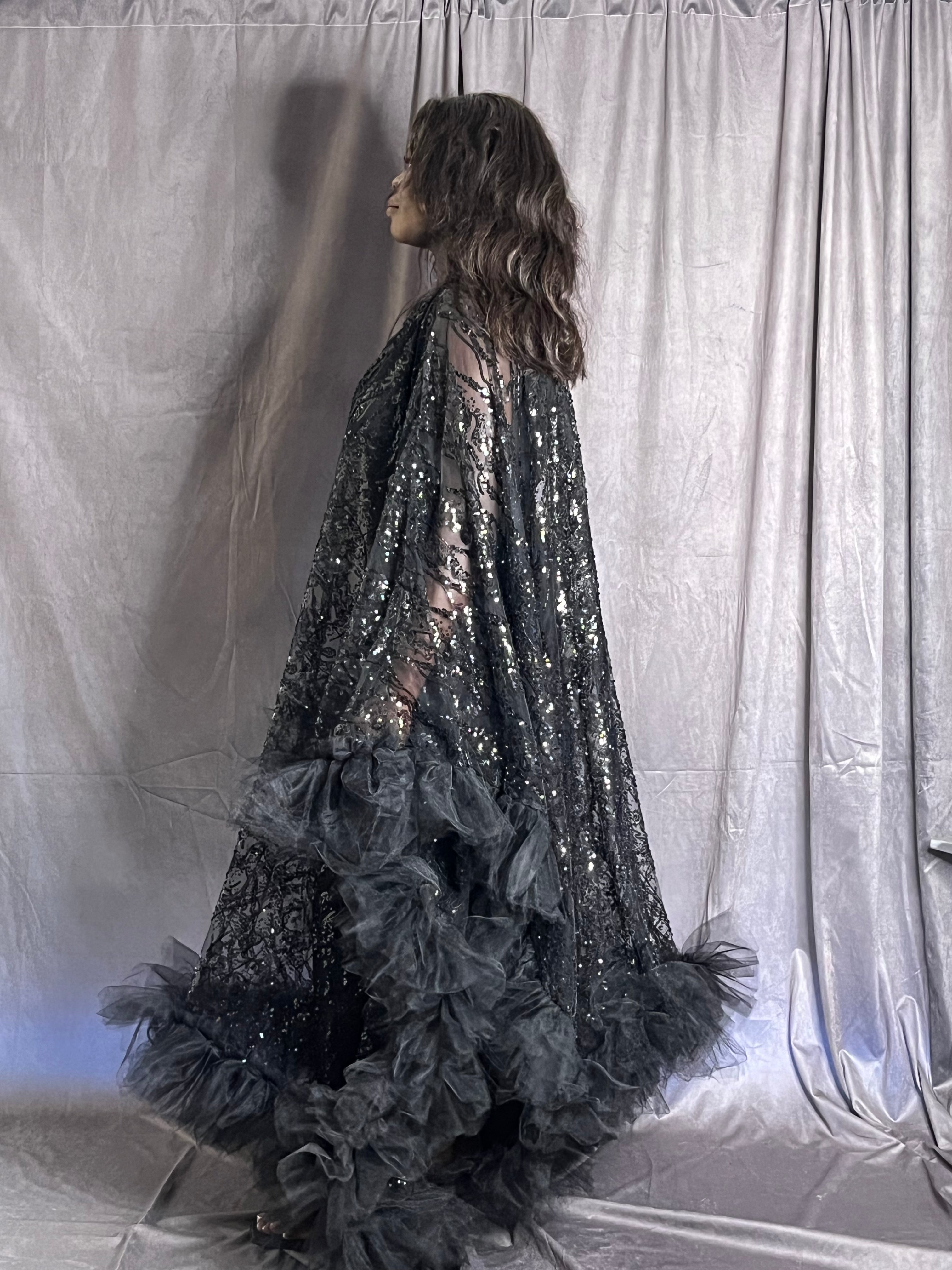 Beaded Tulle Overlay