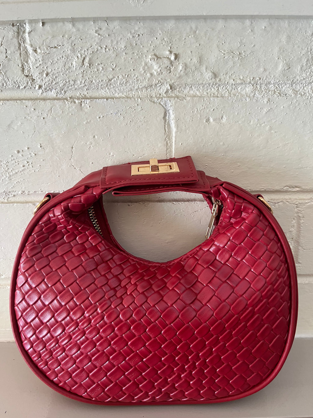 Woven Jellybean Bag - Red