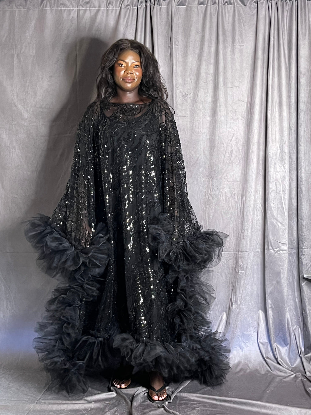 Beaded Tulle Overlay