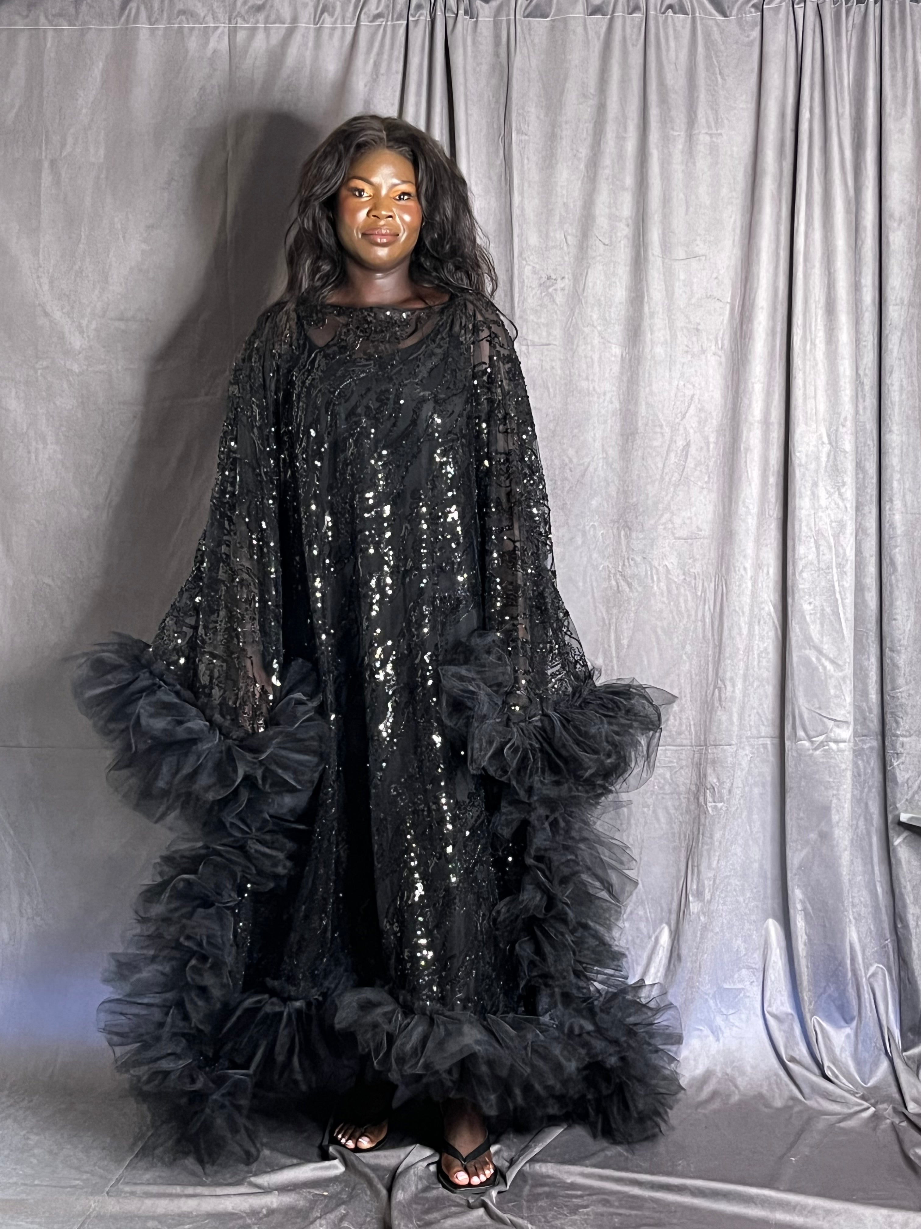 Beaded Tulle Overlay