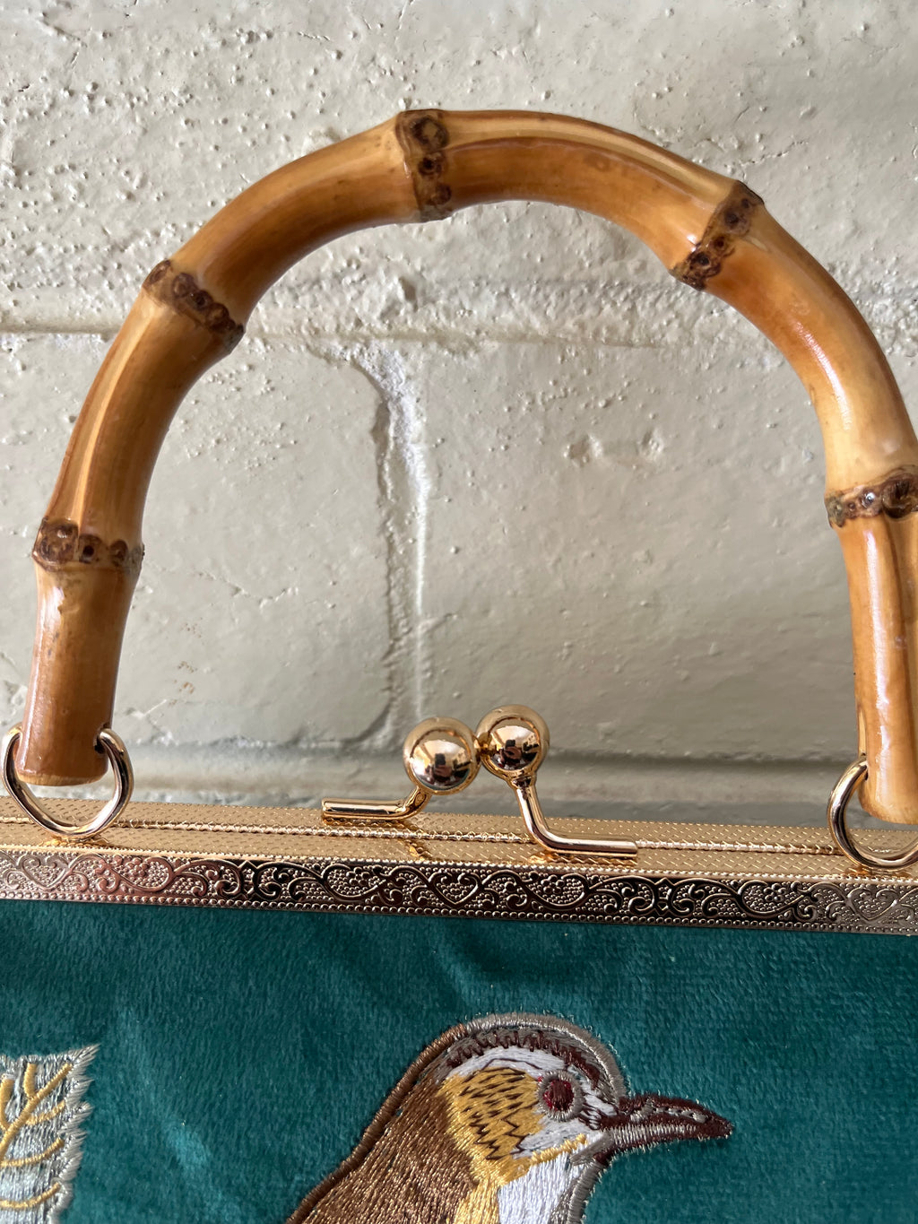 Brown Bird Kisslock Bag