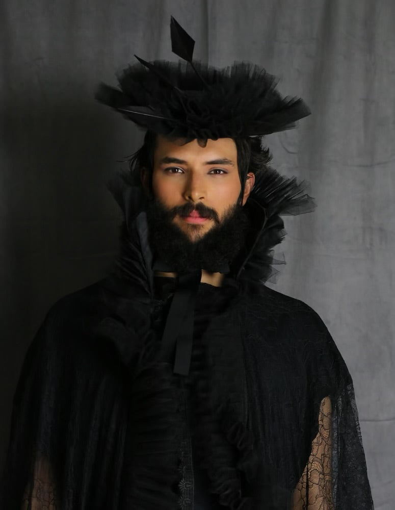 Arrowhead and Tulle Boater Hat