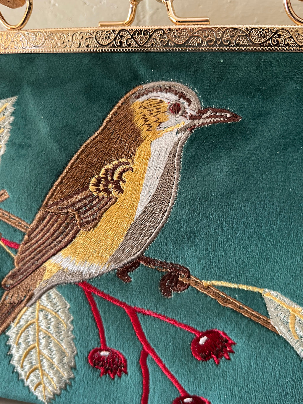 Brown Bird Kisslock Bag