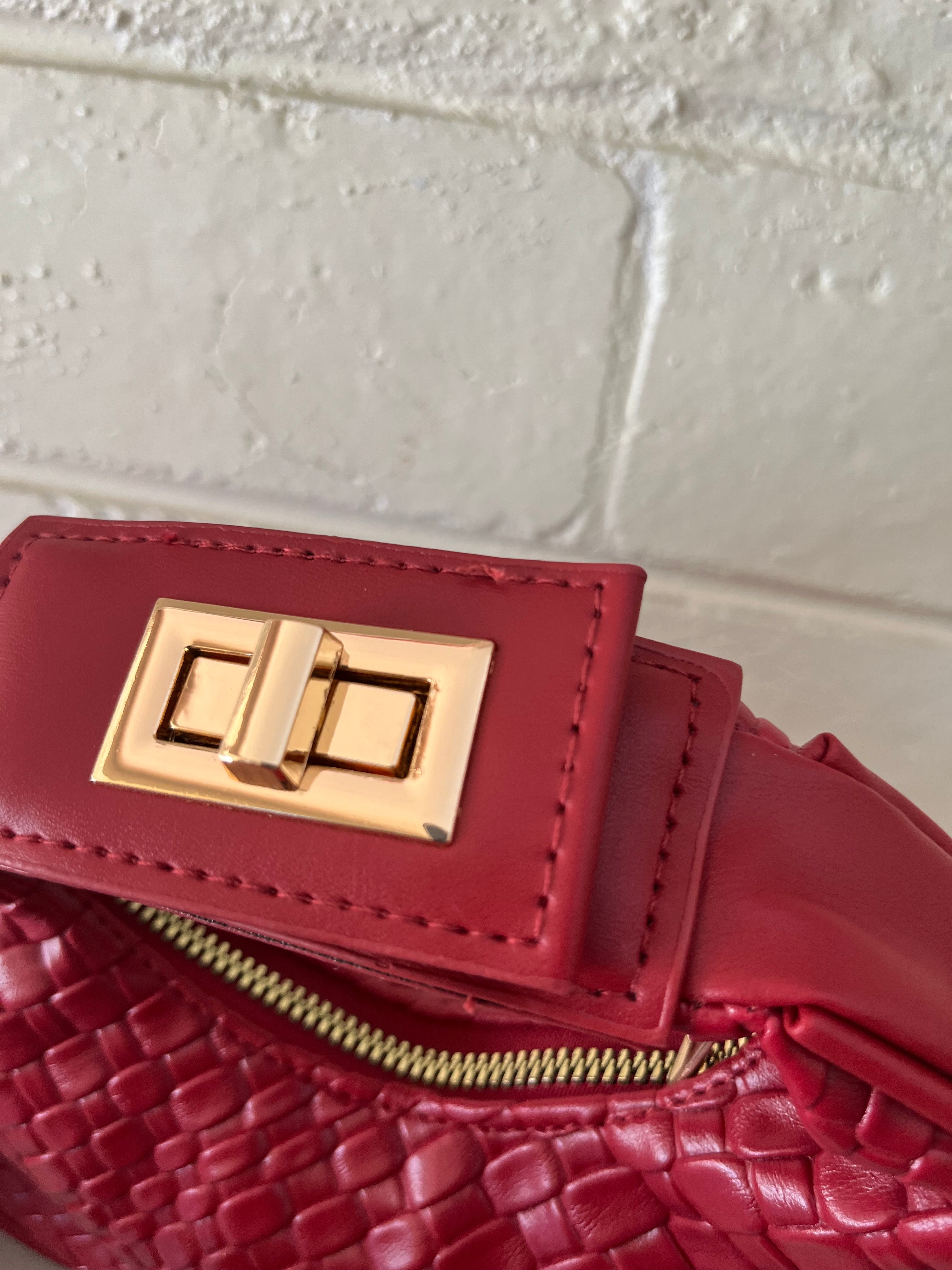 Woven Jellybean Bag - Red