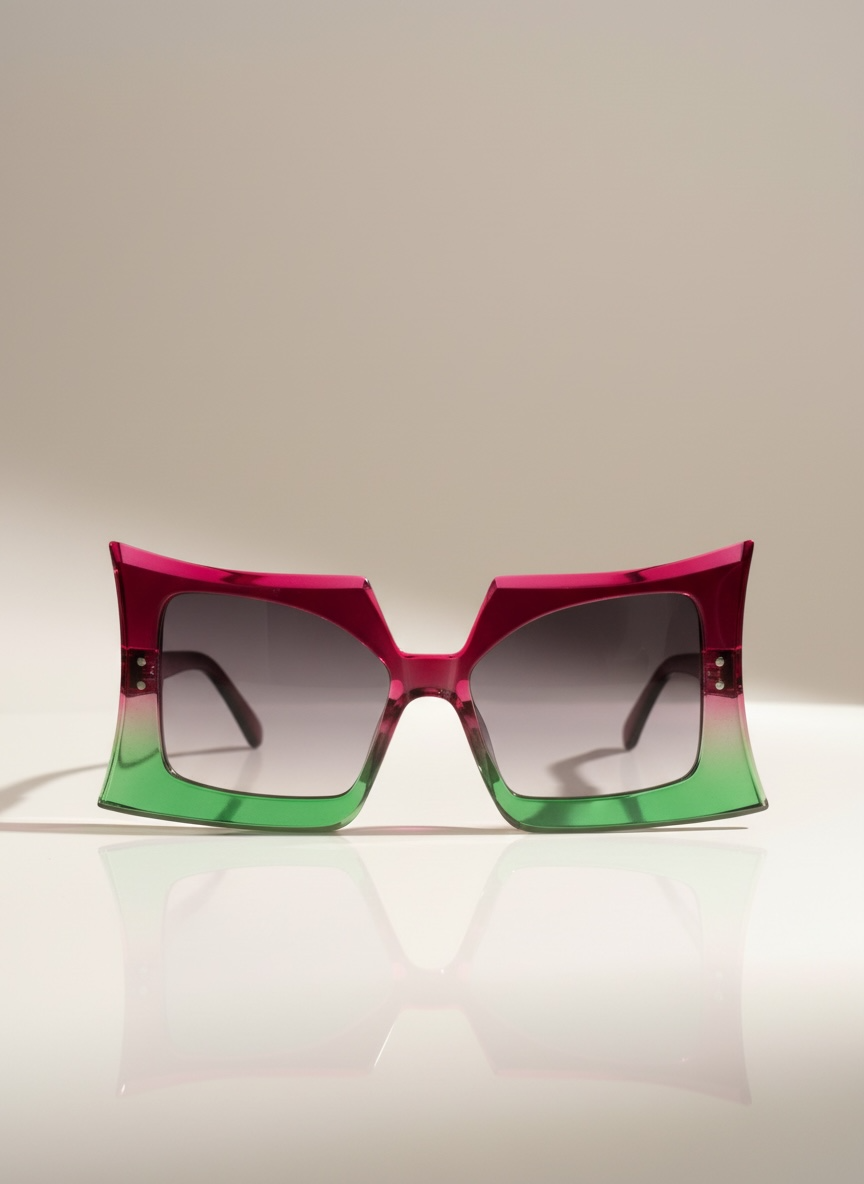 Malcolm Paull 'Mamma-Mia' Sunglasses - Pink/Green