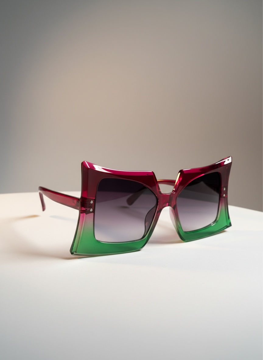 Malcolm Paull 'Mamma-Mia' Sunglasses - Pink/Green