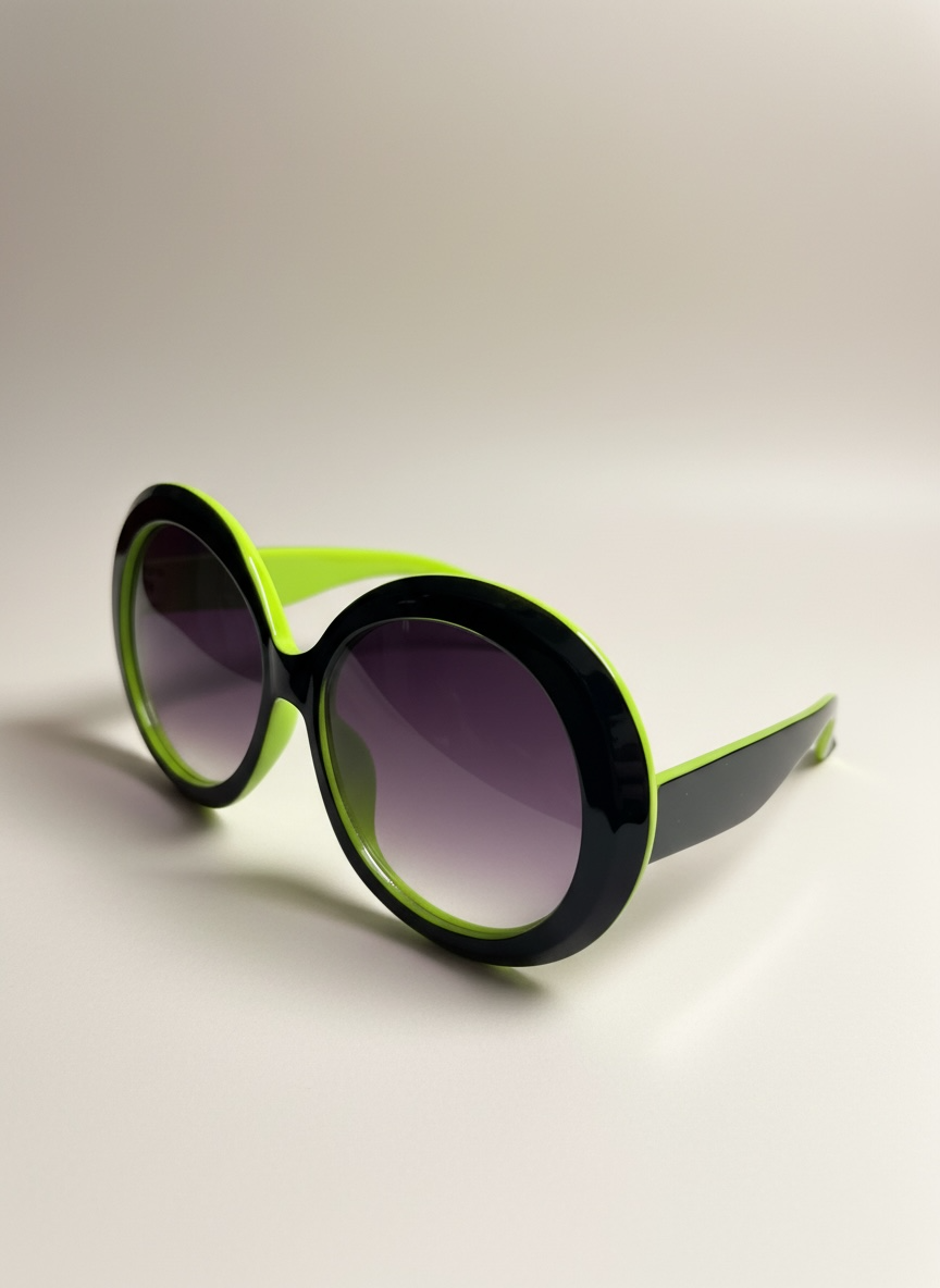 Malcolm Paull 'Maria' Sunglasses - Black/Lime