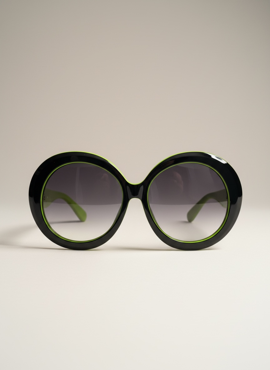 Malcolm Paull 'Maria' Sunglasses - Black/Lime