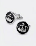 MP Rounded Crown Cufflinks - Silver