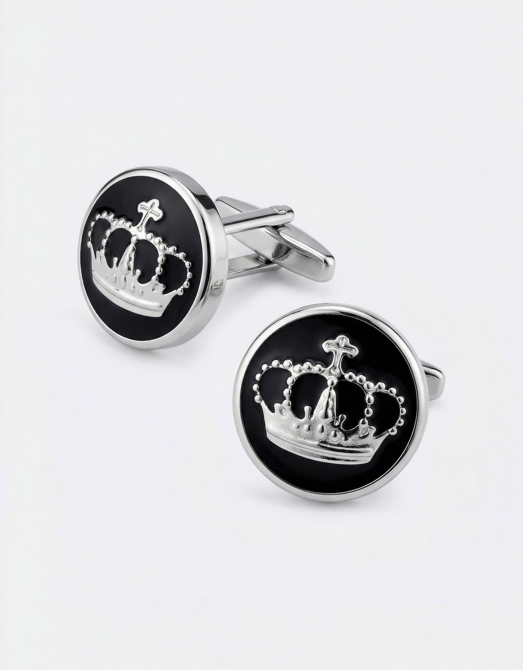 MP Rounded Crown Cufflinks - Silver