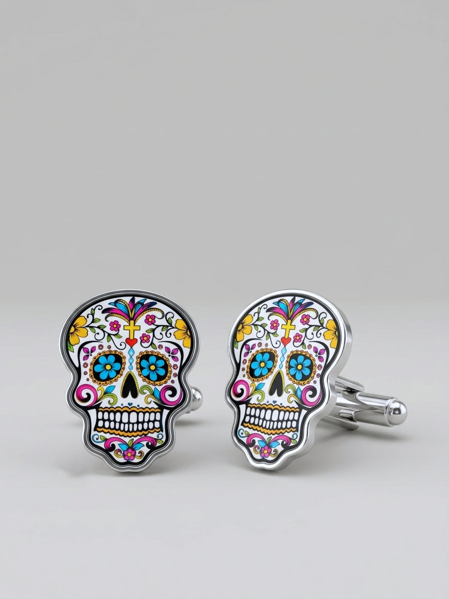 MP Day of the Dead Skull Cufflinks