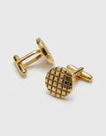 MP Rounded Grid Cufflinks - Gold