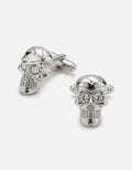 MP Crystal Eyed Skulls Cufflinks - Silver
