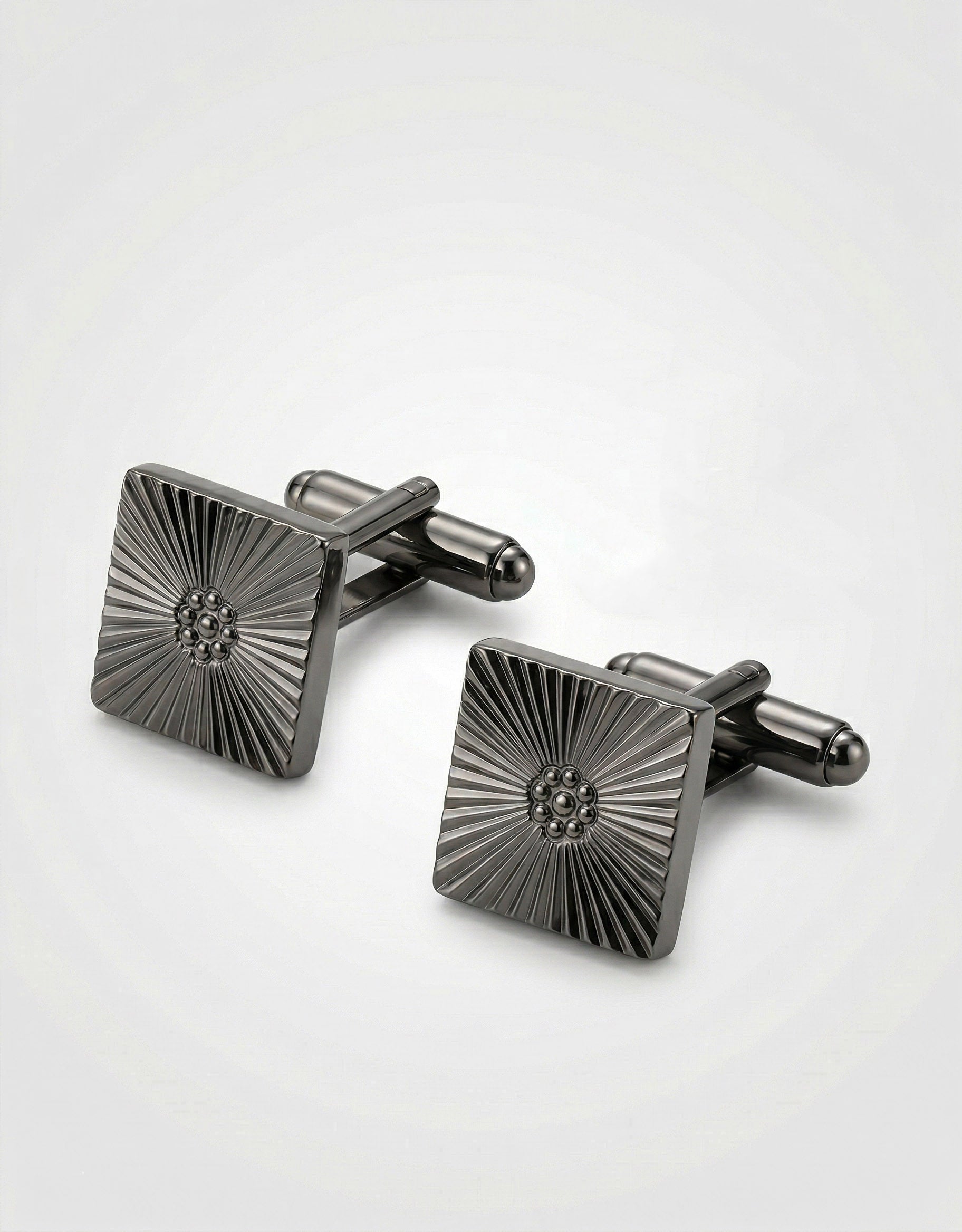 MP Square Burst Cufflinks - Gunmetal