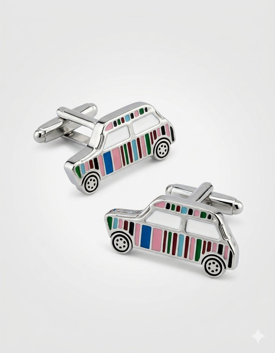 MP Striped Mini Car Cufflinks