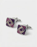 MP Swirl Pillow Cufflinks - Purple