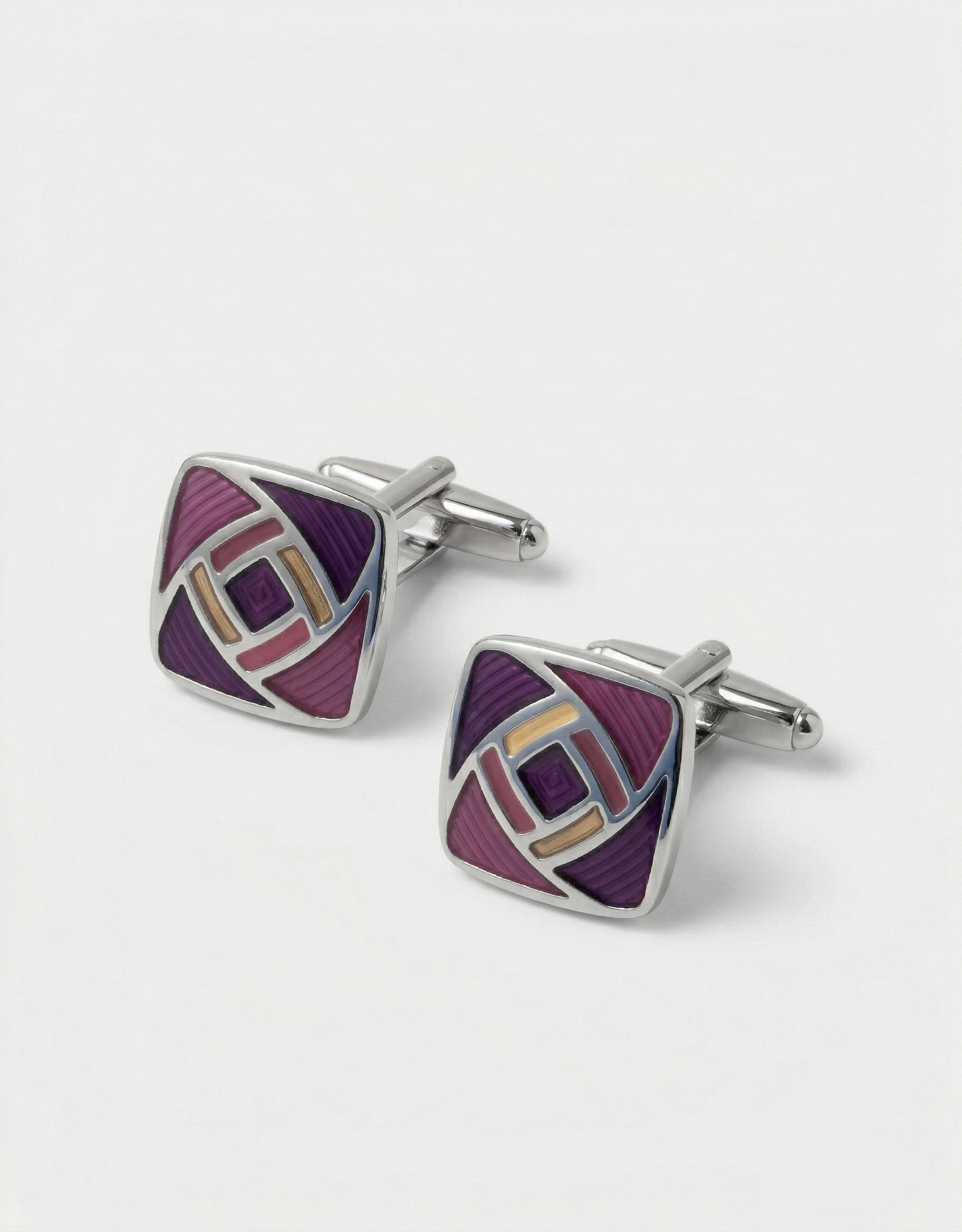 MP Swirl Pillow Cufflinks - Purple