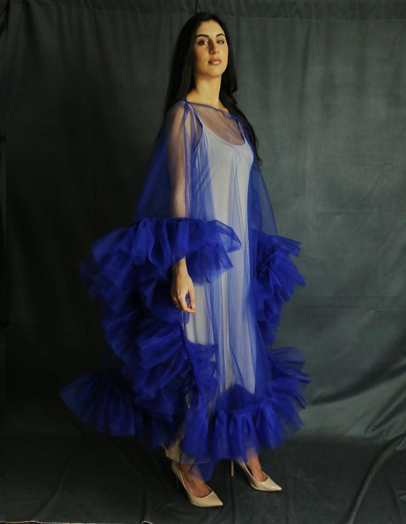 Tulle Overlay - Cobalt