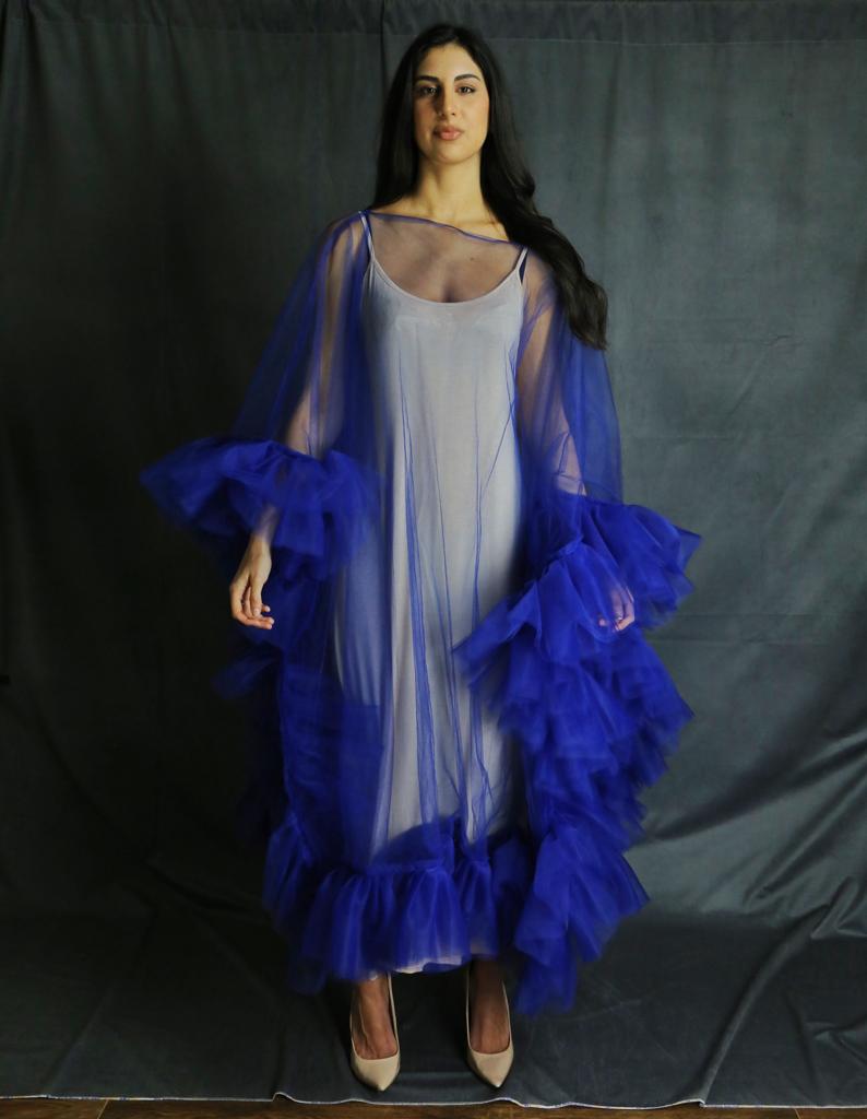 Tulle Overlay - Cobalt
