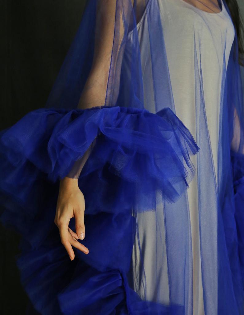 Tulle Overlay - Cobalt