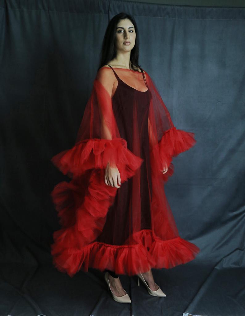 Tulle Overlay RED